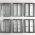 Various Design Sliding Doors With Metal Frames Glass Panels Decorative Patterns And Modern Styles 3d model