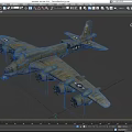 Vintage Military Fighter Aircraft With Multi Propellers Wings And Star Insignia