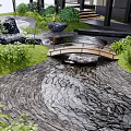 Japanese Courtyard Atrium Courtyard View 3d model