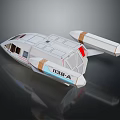 US8-A Spaceship Model With White Body Orange Stripes And Windows For Space Exploration