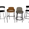 Modern Bar Stools With Various Designs And Metal Frames For Kitchen Bar Use 3d model