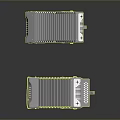 Two Industrial Gray Equipment Units With Fin Structure And Base Supports