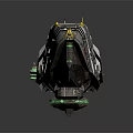 Cosmic Aerospace Spacecraft Design With Yellow Panels And Black White Striped Exterior