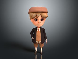 Modern game character child 3d model