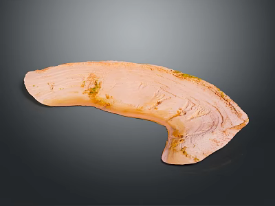 Curved Natural Stone Slab With Light Orange Color And Textured Yellow Patches 3d model
