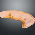 Curved Natural Stone Slab With Light Orange Color And Textured Yellow Patches