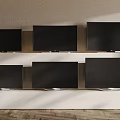 Six Flat Screen Televisions Displayed on Wall Shelves in Modern Interior Setting 3d model