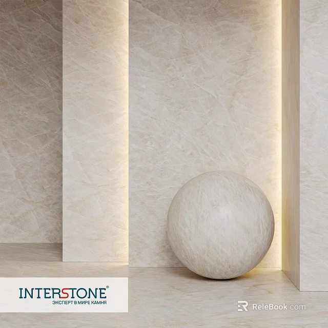 Modern Marble Architectural Components With Spherical Shape And Wall Panels 3d model 