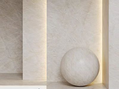 Modern Marble Architectural Components With Spherical Shape And Wall Panels 3d model