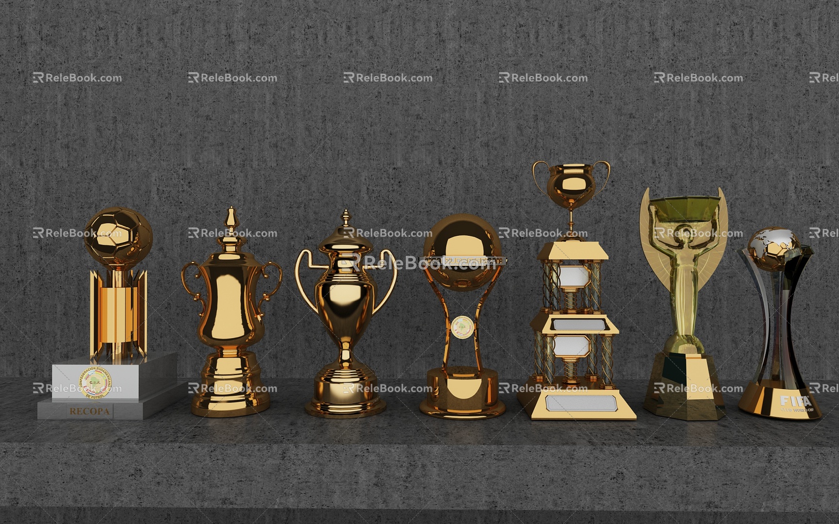 Modern Trophy Trophy Combo 3d model