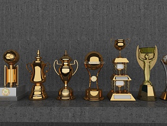 Modern Trophy Combo 3d model