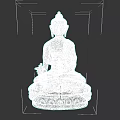 Traditional Sitting Buddha Sculpture Carving With Intricate Patterns And Decorative Base