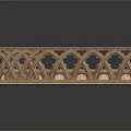 Golden Long Strip Decorative Panel with Hollow Arch Patterns for Home Living