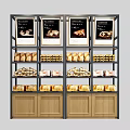 Bakery Display Shelves With Multiple Layers For Showcasing Fresh Bread And Pastries 3d model