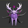 Game Movie Character Featuring Pink Deer With Long Antlers Pink Diamond Crystals And Gray Tail