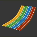 Vibrant Curved Multicolor Stripes Design With Yellow Green Blue And Red Hues