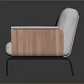 Modern Accent Chair With White Upholstery Wooden Armrests And Metal Legs In Contemporary Design