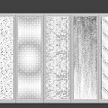 Contemporary Wall Panels With Silver Gray Tones And Various Textured Patterns On Dark Background 3d model