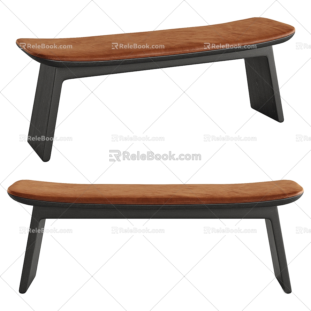 Modern Light Luxury Sofa Stool Bench 3d model