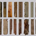 Natural Wooden Planks Displaying Various Rustic Textures and Unique Organic Shapes
