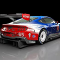 Blue Racing Car With Number 65 Sticker Aerodynamic Body And Rear Wing