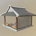 Traditional Chinese Academy Building With Tiled Roof Wooden Columns And Banner