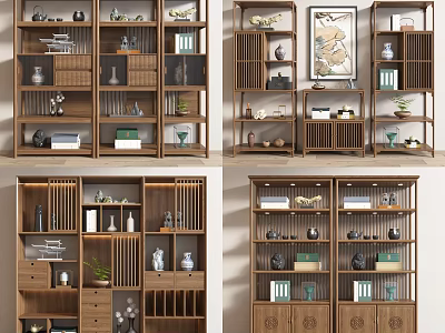 Traditional Chinese Bogu Shelf With Multi tiered Compartments For Antiques Books And Vases 3d model