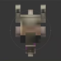 Pixel Art Weapon Design With Pink White Beige Colors And Dark Background Reflection