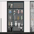 Varied Design Collectible Figurines In Glass Display Cabinet With LED Shelves