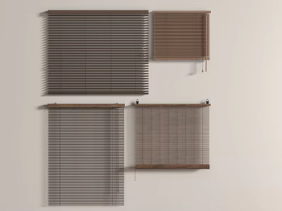 New Chinese-style Venetian Blinds Roller Blinds 3d model