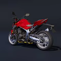 Red Sporty Modern Motorcycle With Sleek Body And Metallic Details