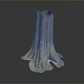 Natural Wooden Stone Tree Stump Sculpture With Textured Base For Home Decor