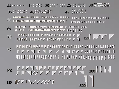 Various Types Of Line Design Templates With Different Shapes And Sizes 3d model