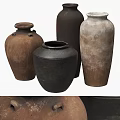 Vintage Inspired Handcrafted Ceramic Vessels with Earth Tones and Textured Surfaces
