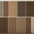 Wooden Wall Panels With Vertical Stripes And Smooth Surface In Various Colors