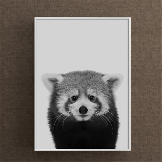 Nordic Animal Painting Grey Children's Room Animal Raccoon Decorative Painting 3d model