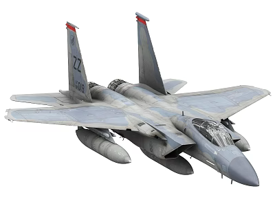 Modern Military Fighter Jet With Camouflage Paint Twin Tails Detailed Cockpit And Weapon Payloads 3d model