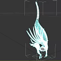 Intricate 3D Decorative Sculpture With Feather Shaped Mesh And Metallic Details