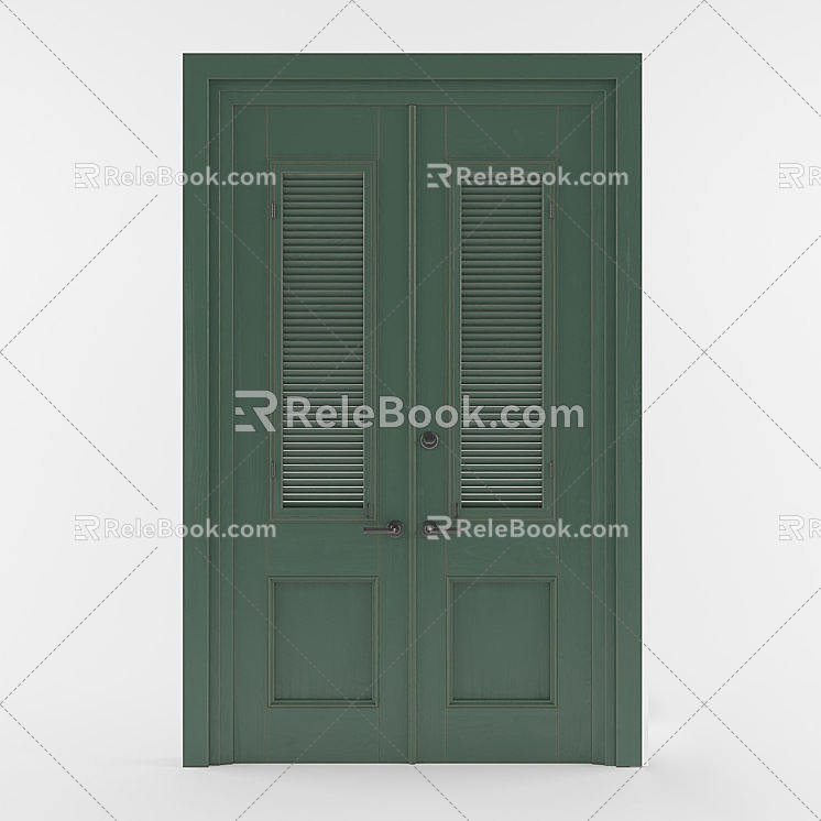 European Door French Door Double Door Entry Door 3d model