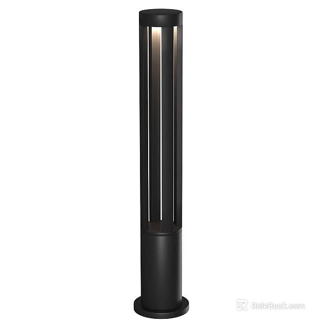 Modern Black Column Outdoor Light Waterproof LED For Garden Yard Exterior Lighting 3d model 
