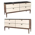 Modern Entryway Console Cabinet Sideboard With Drawer Door Storage Wooden Frame Beige Panel 3d model