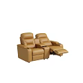 Comfortable Brown Leather Public Leisure Chair With Reclining Footrest And Double Seater