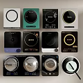 Various Modern Electric Hob Designs With Different Colors And Styles For Kitchen Use 3d model
