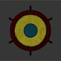 Automotive Steering Wheel Part With Red Yellow Blue Circular Design And Metal Base Spokes