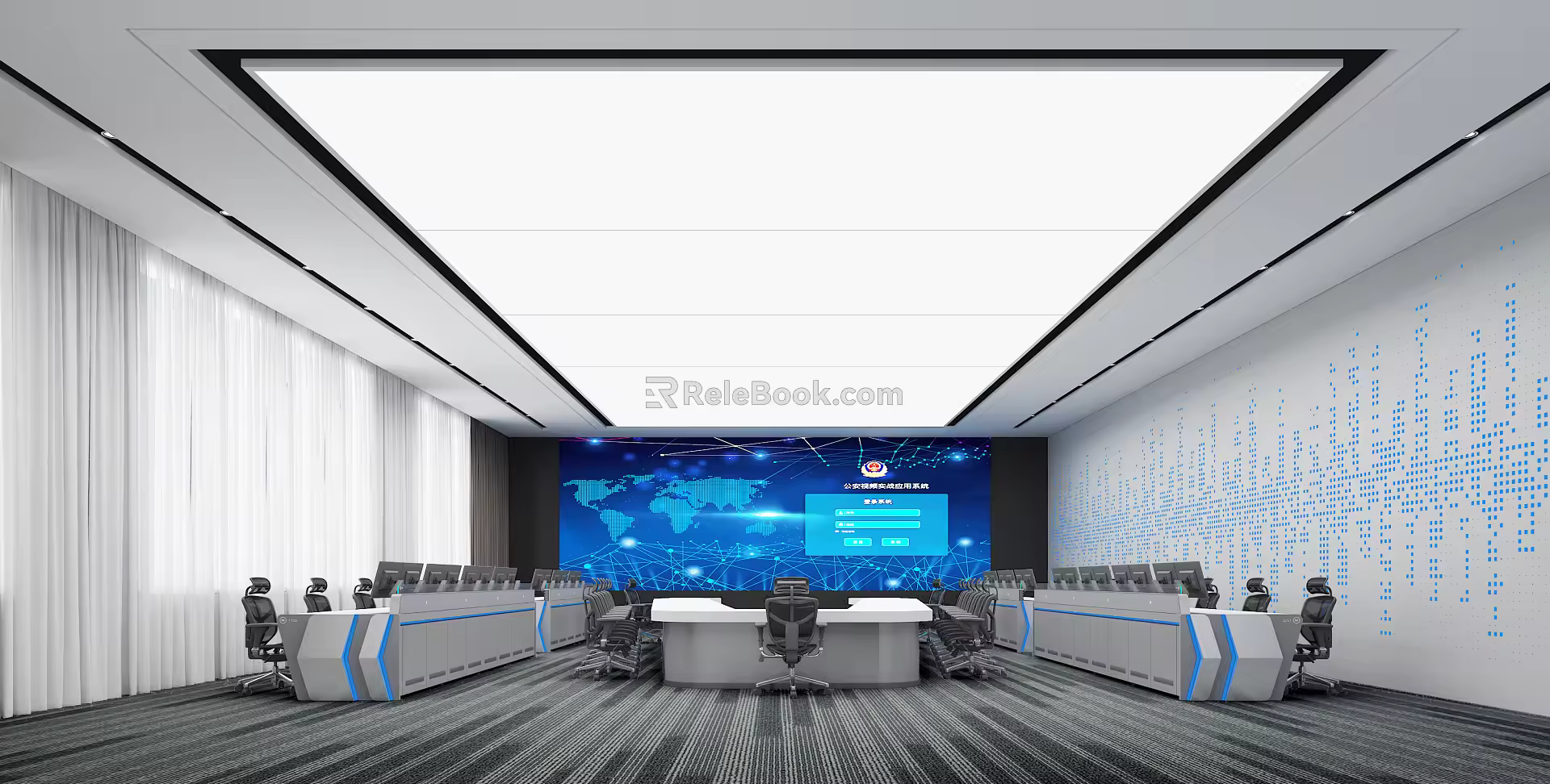 modern command center 3d model