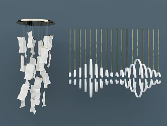 Modern chandelier combination 3d model
