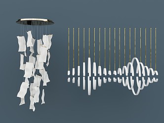 Modern chandelier combination 3d model