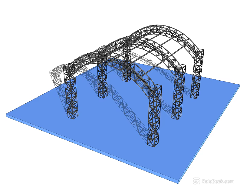 Heavy Duty Industrial Equipment Metal Arch Steel Frame With Support Framework For Construction 3d model 