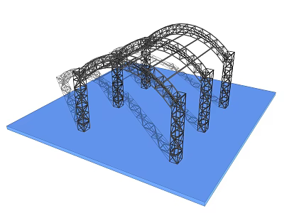 Heavy Duty Industrial Equipment Metal Arch Steel Frame With Support Framework For Construction 3d model