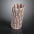 Natural Rustic Bark Textured Vase With Organic Surface And Neutral Tones